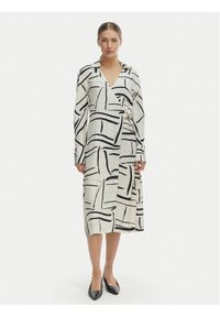 TOMMY HILFIGER - Tommy Hilfiger Sukienka codzienna WW0WW48934 Biały Relaxed Fit. Okazja: na co dzień. Kolor: biały. Materiał: wiskoza. Typ sukienki: proste. Styl: casual #1