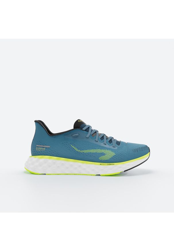 KIPRUN - Buty do biegania męskie Kiprun KS900 Light. Kolor: zielony, żółty, niebieski, biały, wielokolorowy. Materiał: materiał. Szerokość cholewki: normalna. Wzór: geometria. Sport: bieganie, fitness