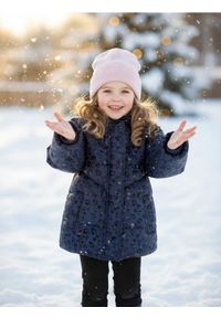 Sinsay - Pikowana kurtka z kapturem we wzór zwierzęcy - granatowy. Typ kołnierza: kaptur. Kolor: niebieski. Wzór: motyw zwierzęcy #1