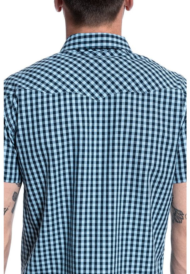 Wrangler - KOSZULA MĘSKA WRANGLER SS WESTERN SHIRT PARISIAN BLUE W5J04MX96 112130144