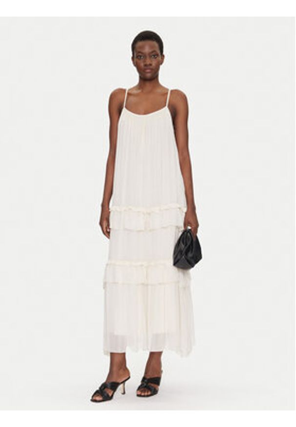 Dixie Sukienka letnia A207W018A Beżowy Regular Fit. Kolor: beżowy. Materiał: jedwab, wiskoza. Sezon: lato