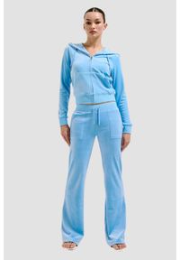 Juicy Couture - JUICY COUTURE Błękitna damska bluza Robertson Hoodie, Rozmiar M. Kolor: niebieski