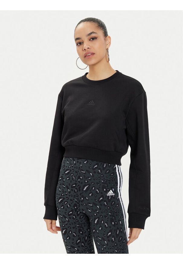 Adidas - adidas Bluza ALL SZN Fleece IW1225 Czarny Regular Fit. Kolor: czarny. Materiał: syntetyk, bawełna