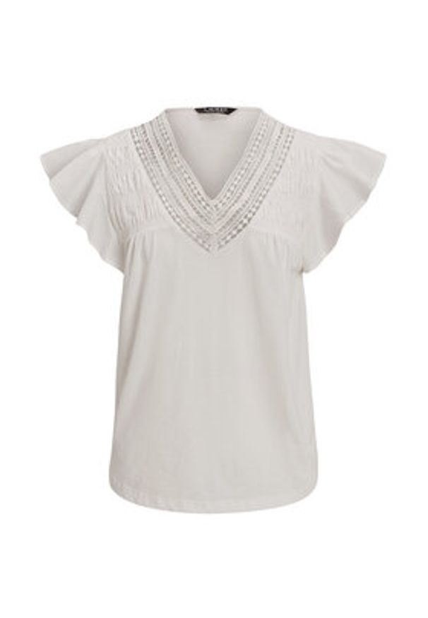 Lauren Ralph Lauren - LAUREN RALPH LAUREN Bluzka 200963917002 Biały Relaxed Fit. Kolor: biały. Materiał: bawełna