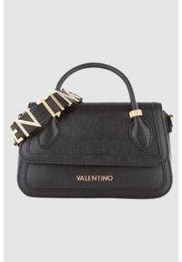 Valentino by Mario Valentino - VALENTINO Czarna torebka Montmartr Satchel. Kolor: czarny. Wzór: paski #5