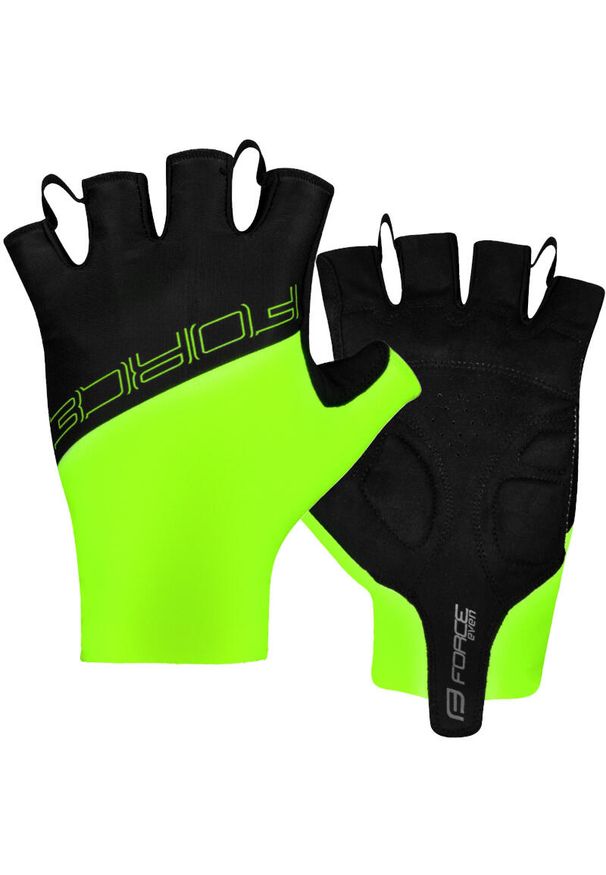 FORCE - Rękawiczki rowerowe dla dorosłych krótkie Force Even. Kolor: żółty, wielokolorowy, zielony. Sport: kolarstwo