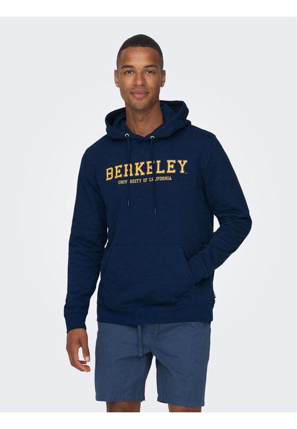 Only & Sons Bluza 22026331 Granatowy Regular Fit. Kolor: niebieski. Materiał: syntetyk, bawełna