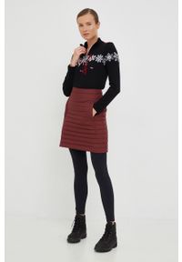 Jack Wolfskin spódnica kolor bordowy mini prosta. Stan: podwyższony. Kolor: czerwony. Materiał: materiał. Wzór: gładki #3