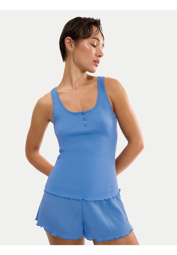 Triumph Top Mix & Match 10227215 Niebieski Regular Fit. Kolor: niebieski. Materiał: bawełna