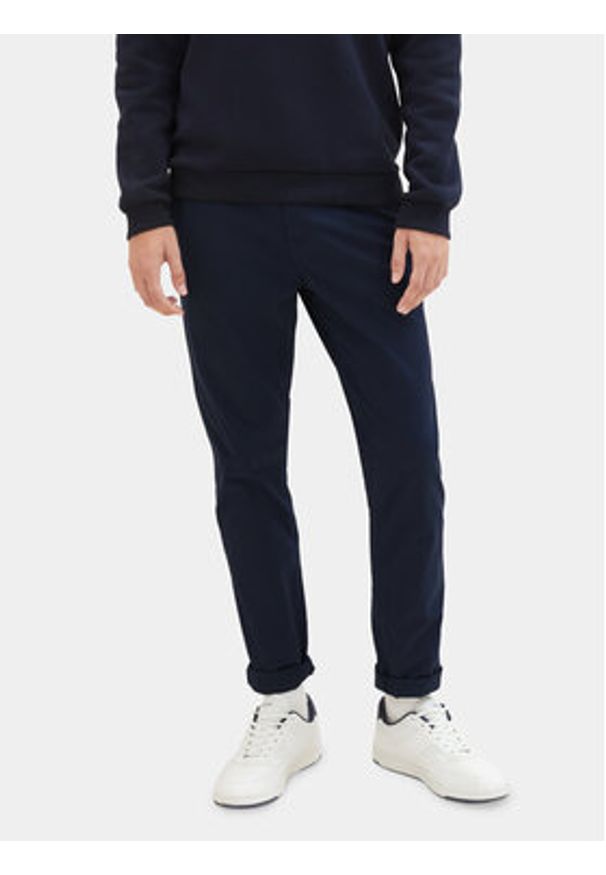 Tom Tailor Denim Chinosy 1008253 Granatowy Slim Fit. Kolor: niebieski. Materiał: bawełna