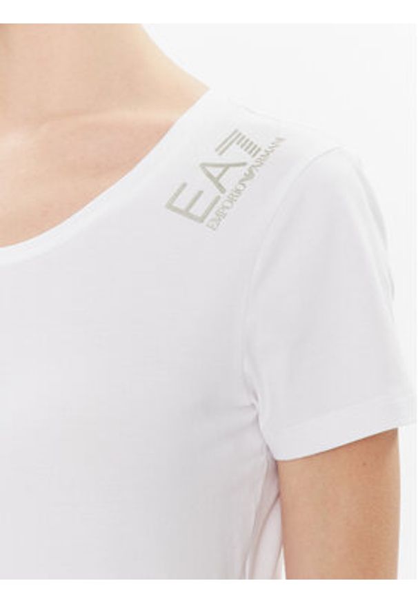 EA7 Emporio Armani T-Shirt 8NTT50 TJFKZ 1100 Biały Regular Fit. Kolor: biały. Materiał: bawełna