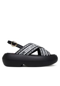 Love Moschino - LOVE MOSCHINO Sandały JA16207I0MIX200A Czarny. Kolor: czarny. Materiał: materiał