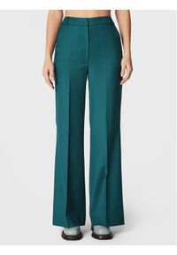 Simple Spodnie materiałowe LINDA TOL SPD550-02 Zielony Regular Fit. Kolor: zielony. Materiał: syntetyk, materiał