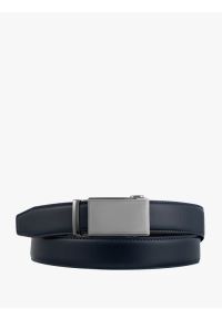 Ryłko - Granatowy pasek ze skóry licowej. Kolor: niebieski. Materiał: skóra. Styl: klasyczny, elegancki, street #1