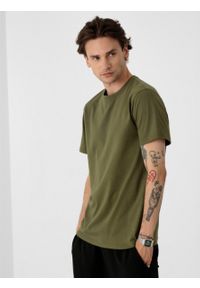 outhorn - T-shirt gładki męski. Materiał: materiał, bawełna, jersey. Wzór: gładki #2