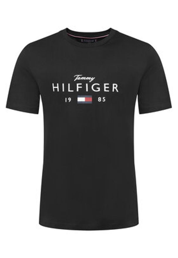 TOMMY HILFIGER - Tommy Hilfiger T-Shirt MW0MW41455 Czarny Regular Fit. Kolor: czarny. Materiał: bawełna