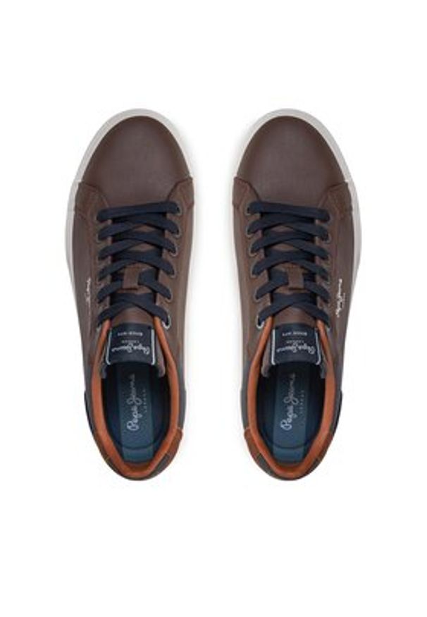 Pepe Jeans Sneakersy PMS30839 Brązowy. Kolor: brązowy. Materiał: materiał