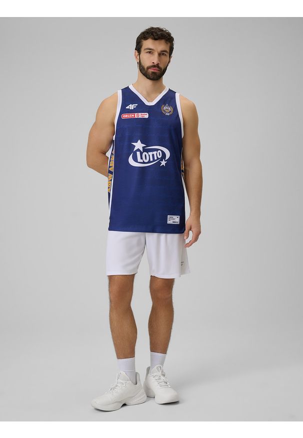 4f - 4F Koszulka meczowa replika wyjazdowa z sezonu 2025/26 męska 4F x Arka Gdynia - granatowa M. Kolor: niebieski. Materiał: materiał. Wzór: nadruk. Sport: fitness