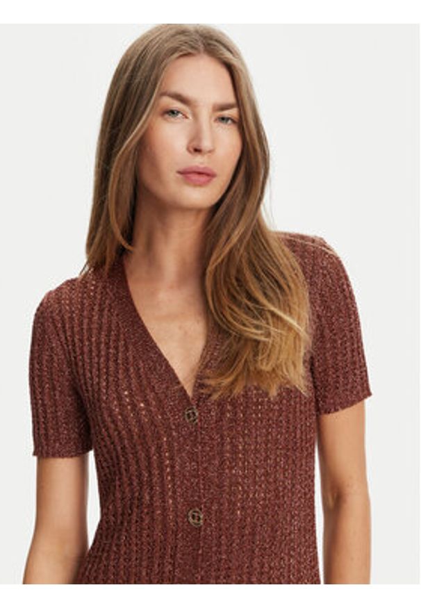 TwinSet - TWINSET Sukienka dzianinowa 251TT3190 Brązowy Slim Fit. Kolor: brązowy. Materiał: wiskoza