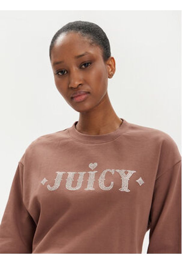 Juicy Couture Bluza Cristabelle Rodeo JCBAS223824 Brązowy Regular Fit. Kolor: brązowy. Materiał: bawełna