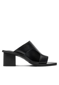 Calvin Klein Jeans Klapki 5 Heel Sandal Lh Mg Mtl YW0YW01500 Czarny. Kolor: czarny. Materiał: skóra