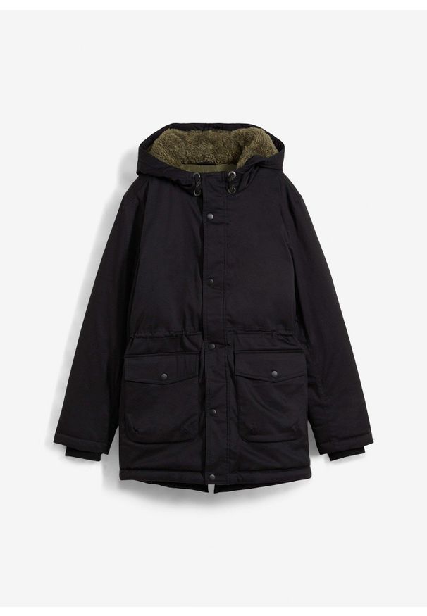 bonprix - Ciepła parka zimowa, hydrofobowa. Kolor: czarny. Sezon: zima