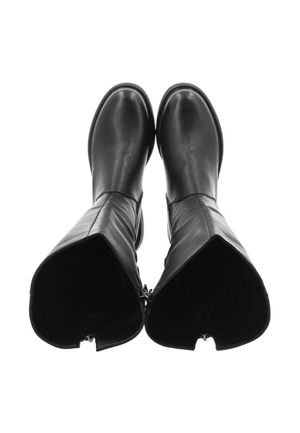 Czarne Kozaki S.Barski Wygodne Obuwie Damskie. Okazja: na co dzień. Zapięcie: zamek. Kolor: czarny. Materiał: skóra. Szerokość cholewki: normalna. Styl: elegancki, casual, klasyczny