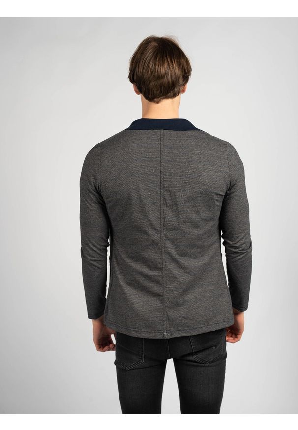 Xagon Man Kardigan Slim Fit | P22081 JX 2305 | Mężczyzna | Granatowy. Kolor: niebieski. Materiał: bawełna, poliester. Wzór: aplikacja