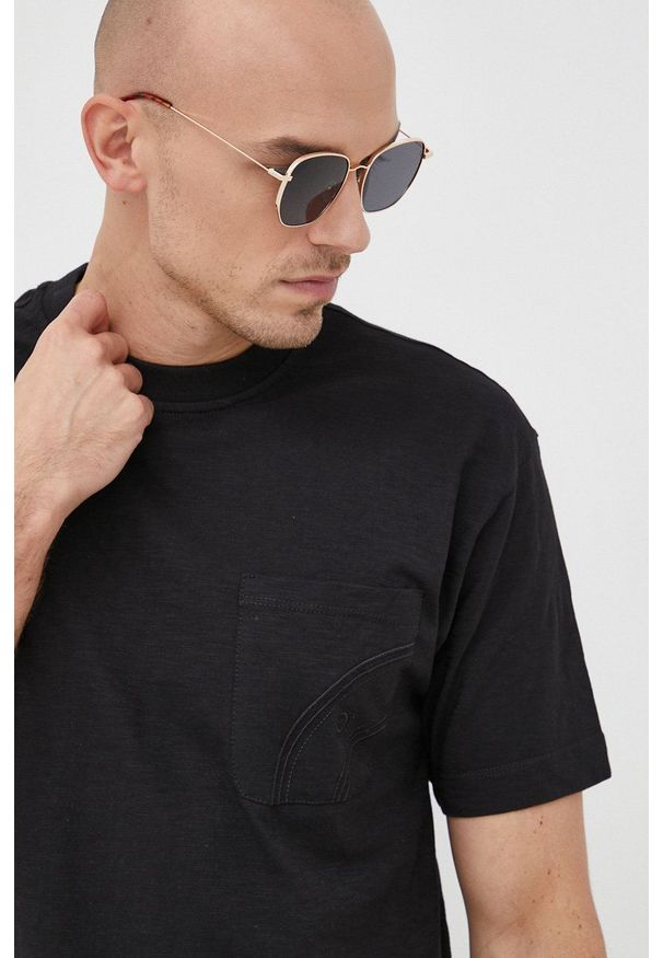 Liu Jo t-shirt bawełniany kolor czarny gładki. Kolor: czarny. Materiał: bawełna. Wzór: gładki