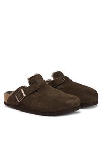 Birkenstock Klapki Boston Fur 1020529 Brązowy. Kolor: brązowy. Materiał: zamsz, skóra #4