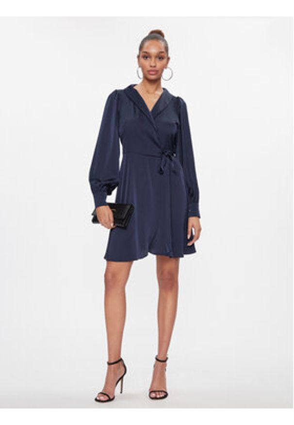 Vila Sukienka koktajlowa Ravenna 14084510 Granatowy Regular Fit. Kolor: niebieski. Materiał: satyna, syntetyk. Styl: wizytowy