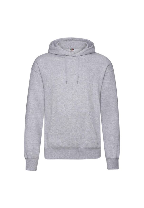 FRUIT OF THE LOOM - Męska Klasyczna Zwykła Bluza Z Kapturem. Typ kołnierza: kaptur. Kolor: szary