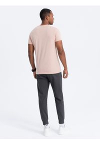 Ombre Clothing - T-shirt męski bawełniany z nadrukiem - jasnoróżowy V3 S1752 - XXL. Kolor: różowy. Materiał: bawełna. Długość rękawa: krótki rękaw. Długość: krótkie. Wzór: nadruk. Styl: klasyczny #3