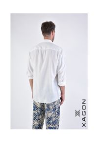 Xagon Koszula "Manica" | P24042ALONGL | Mężczyzna | Biały. Okazja: na co dzień. Kolor: biały. Materiał: bawełna, len, lyocell. Styl: casual, elegancki #5