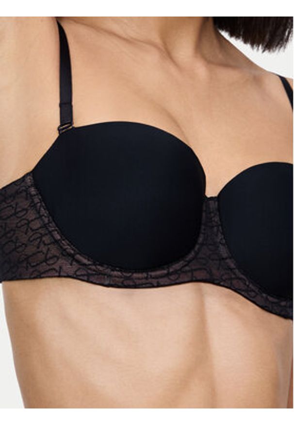 Triumph Biustonosz bardotka Signature Sheer 10224861 Czarny. Kolor: czarny. Materiał: syntetyk