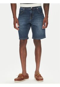 Hechter Paris Szorty jeansowe 26655 151362 Granatowy Regular Fit. Kolor: niebieski. Materiał: bawełna