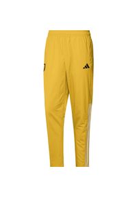 Adidas - Spodnie dresowe Prematch Juventus Turin 2023/24. Kolor: żółty, beżowy, wielokolorowy. Materiał: dresówka. Sport: piłka nożna #1