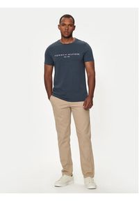 TOMMY HILFIGER - Tommy Hilfiger T-Shirt Logo MW0MW11797 Granatowy Regular Fit. Kolor: niebieski. Materiał: bawełna #4