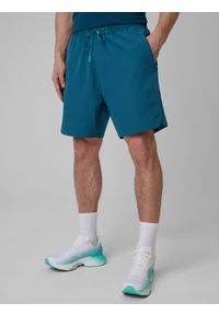 4f - 4F Spodenki treningowe szybkoschnące męskie - turkusowe M. Kolor: niebieski. Materiał: skóra, tkanina. Sport: fitness #2