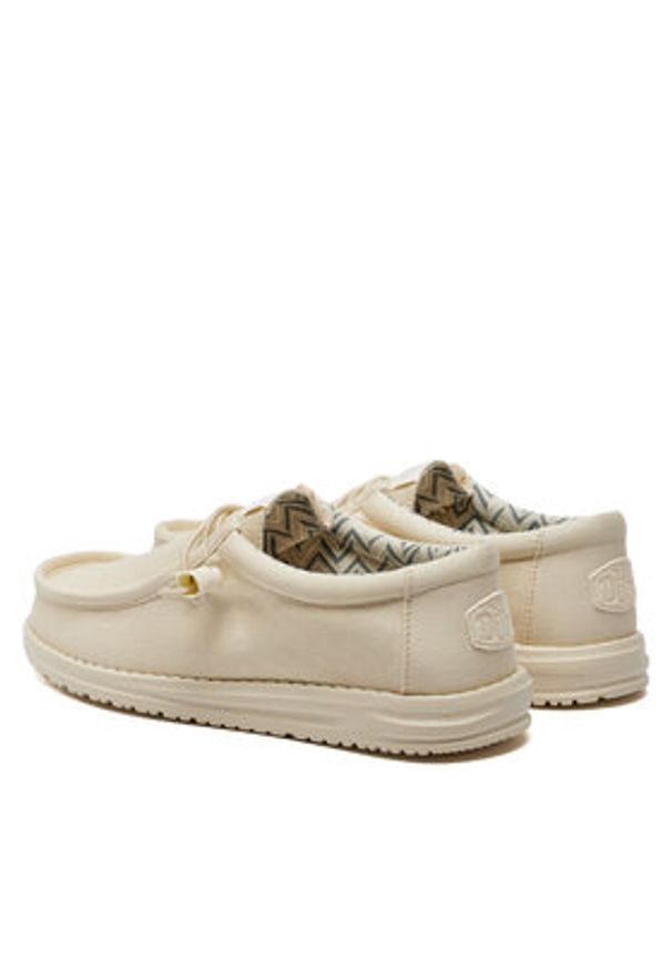Hey dude - Hey Dude Mokasyny Wally Canvas 40700-1KA Écru. Materiał: materiał