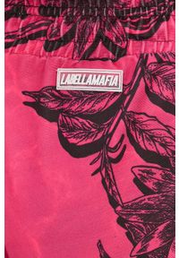 LABELLAMAFIA - LaBellaMafia Spodnie damskie kolor różowy wzorzyste. Kolor: różowy #4