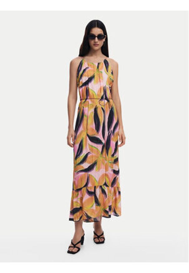 Desigual Sukienka letnia Limoges 25SWVW12 Kolorowy Regular Fit. Materiał: syntetyk. Wzór: kolorowy. Sezon: lato