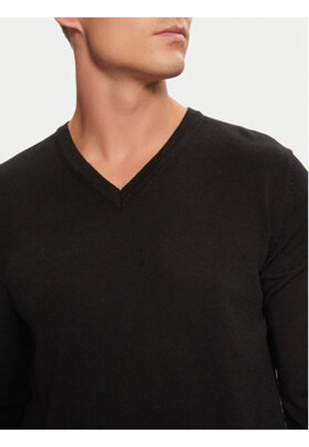 Hugo Sweter San Vredo-M 50474172 Czarny Slim Fit. Kolor: czarny. Materiał: wełna