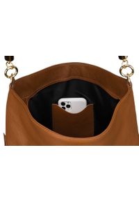Shopperka skórzana Peterson camelowa [DH] PTN TWP-011. Materiał: skórzane. Rodzaj torebki: na ramię