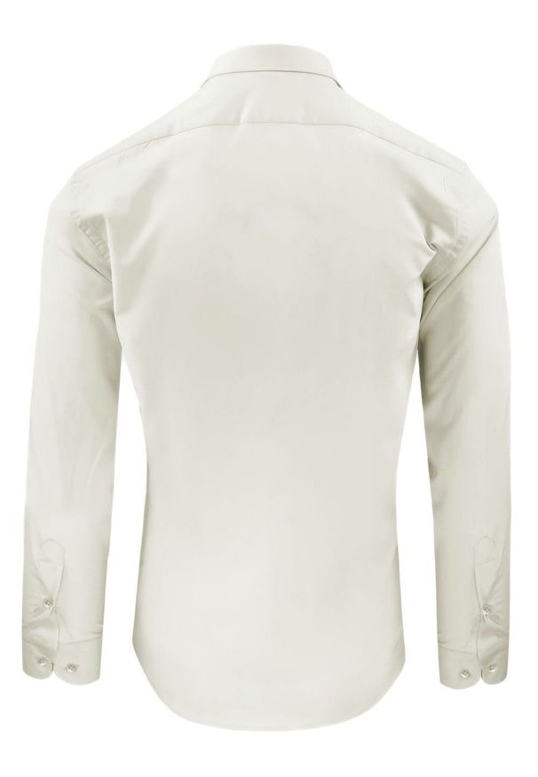 Wyszczuplona, Elegancka Koszula Męska - Victorio - Kość Słoniowa. Kolor: brązowy, beżowy, wielokolorowy. Materiał: poliester, bawełna, elastan. Styl: elegancki