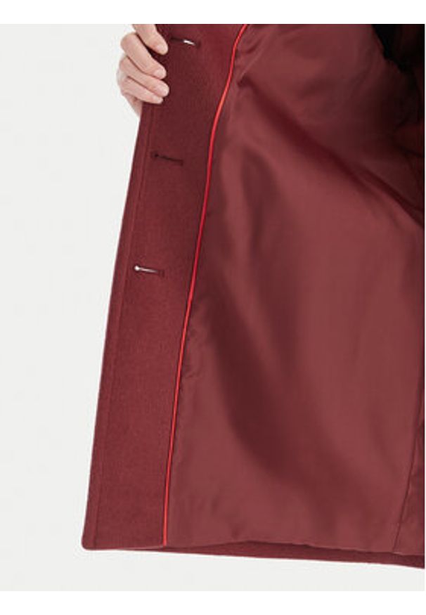 MAX&Co. Płaszcz wełniany 2526016023200 Bordowy Regular Fit. Kolor: czerwony. Materiał: wełna