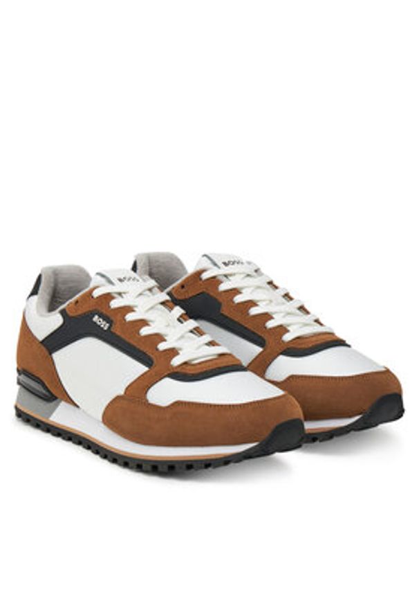 BOSS Sneakersy Parkour-L 50523221 Beżowy. Kolor: beżowy. Materiał: zamsz, skóra