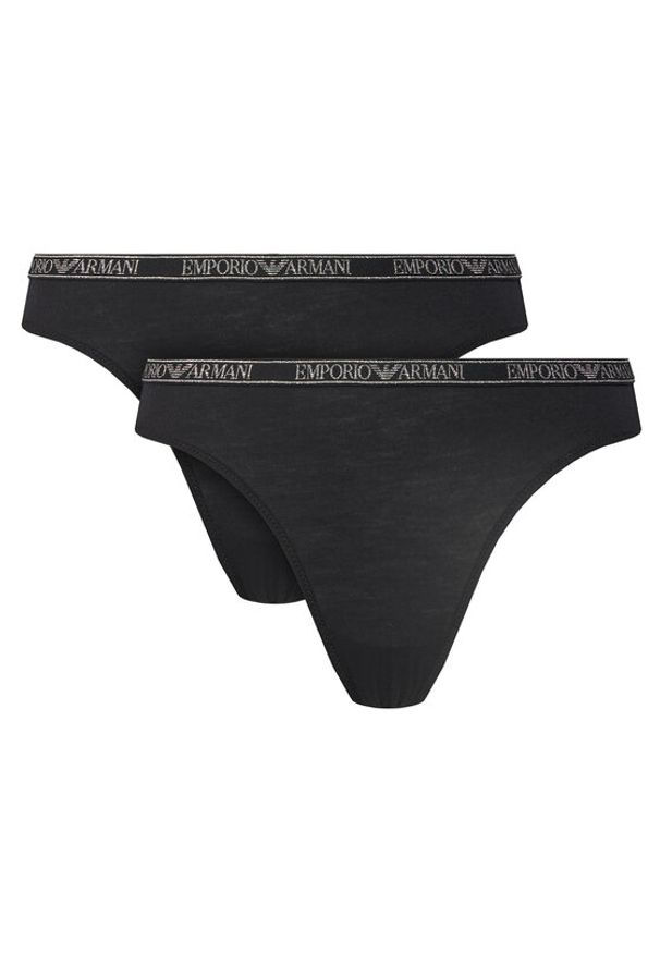 Emporio Armani Underwear Komplet stringów EW000402 AF10889 MC005 Czarny. Kolor: czarny. Materiał: wiskoza