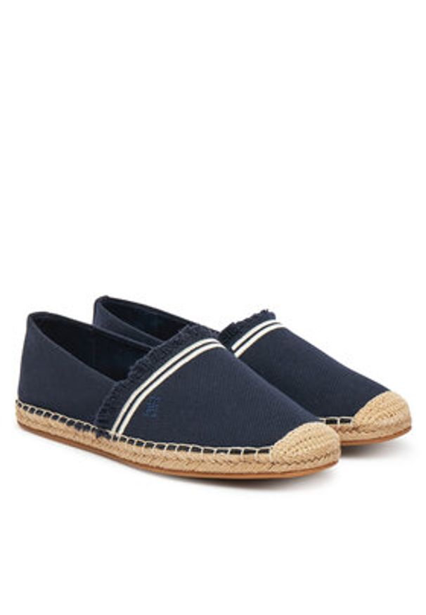 TOMMY HILFIGER - Tommy Hilfiger Espadryle Fringe Canvas Closed Espadrille FW0FW08881 Granatowy. Kolor: niebieski. Materiał: materiał