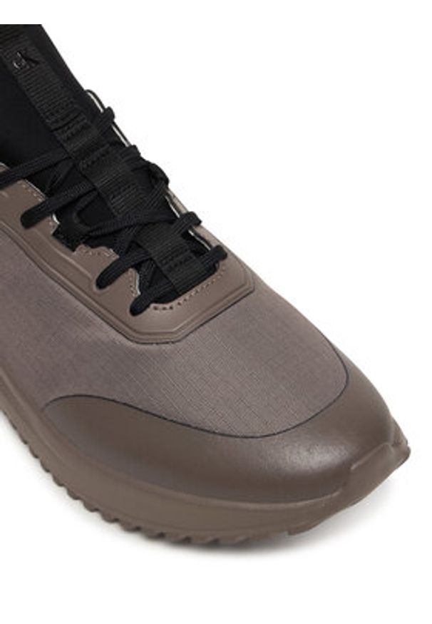 Calvin Klein Sneakersy Eva Runner Laceup Sock Mat Mix YM0YM01443 Brązowy. Kolor: brązowy. Materiał: materiał